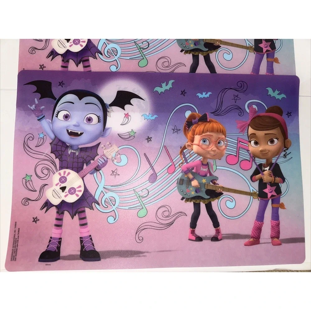 Disney Vampirina Zak Designs Plastic Placemats Set 2 Purple Ghoul Girls BPA Free
